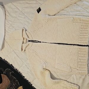 Stone Island Hooded Cardigan Knit Jacket Size Medium